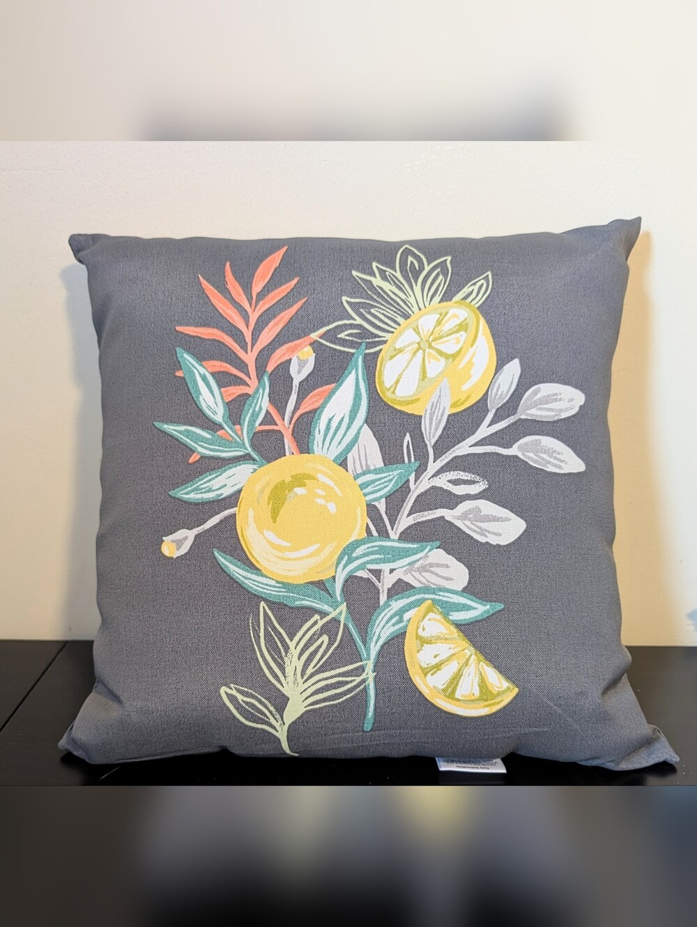 Hampton Bay Lemon Motif Throw Pillow